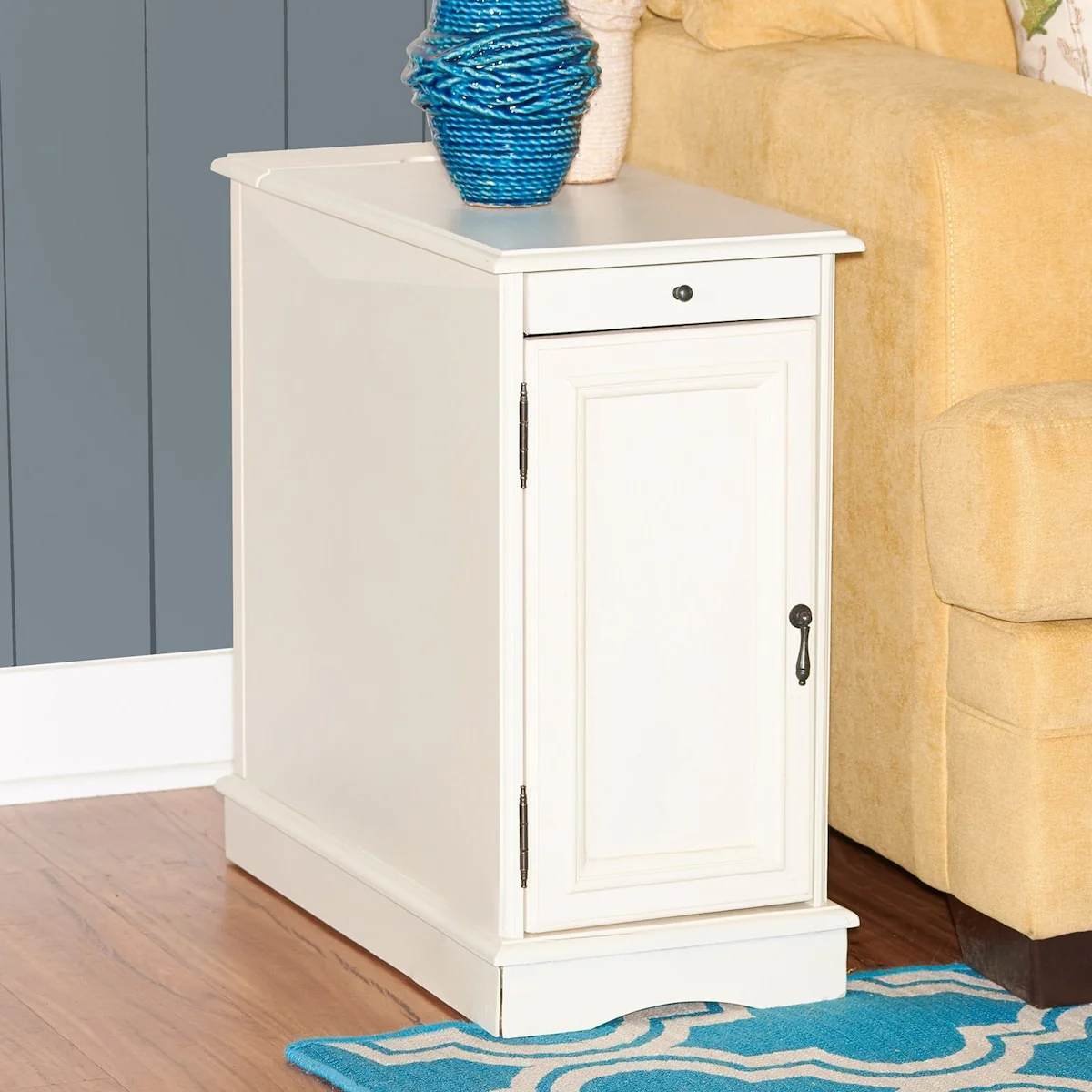 Multi-Function Accent End Table with Storage, Hidden Tray and Charging Dock