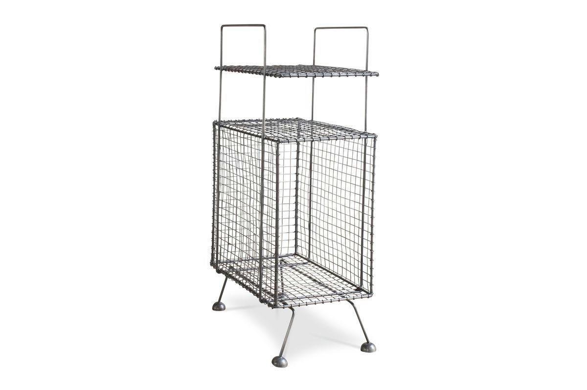 ONTARIO - Colonne de rangement en métal argenté