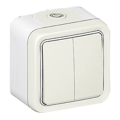 Double va et vient complet Legrand Plexo saillie blanc