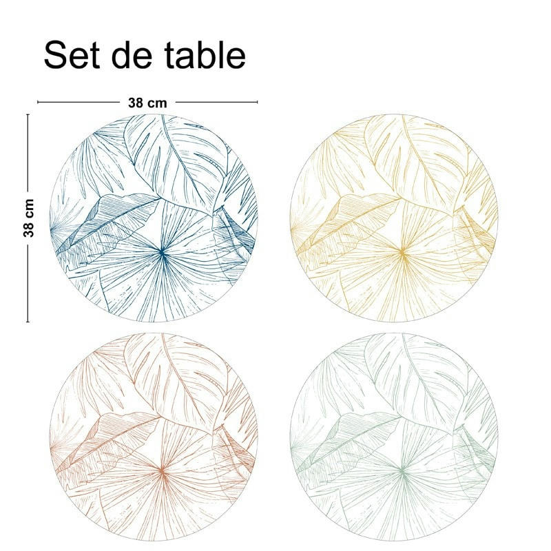 MIX LÄMNAR - Lot de 4 sets de table L 38xl 38cm Multicolore Feuillage