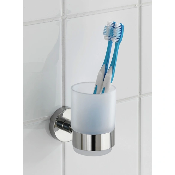 Zahnputzbecherhalter »Uno Bosio Shine«, Edelstahl/Glas, Edelstahlfarben