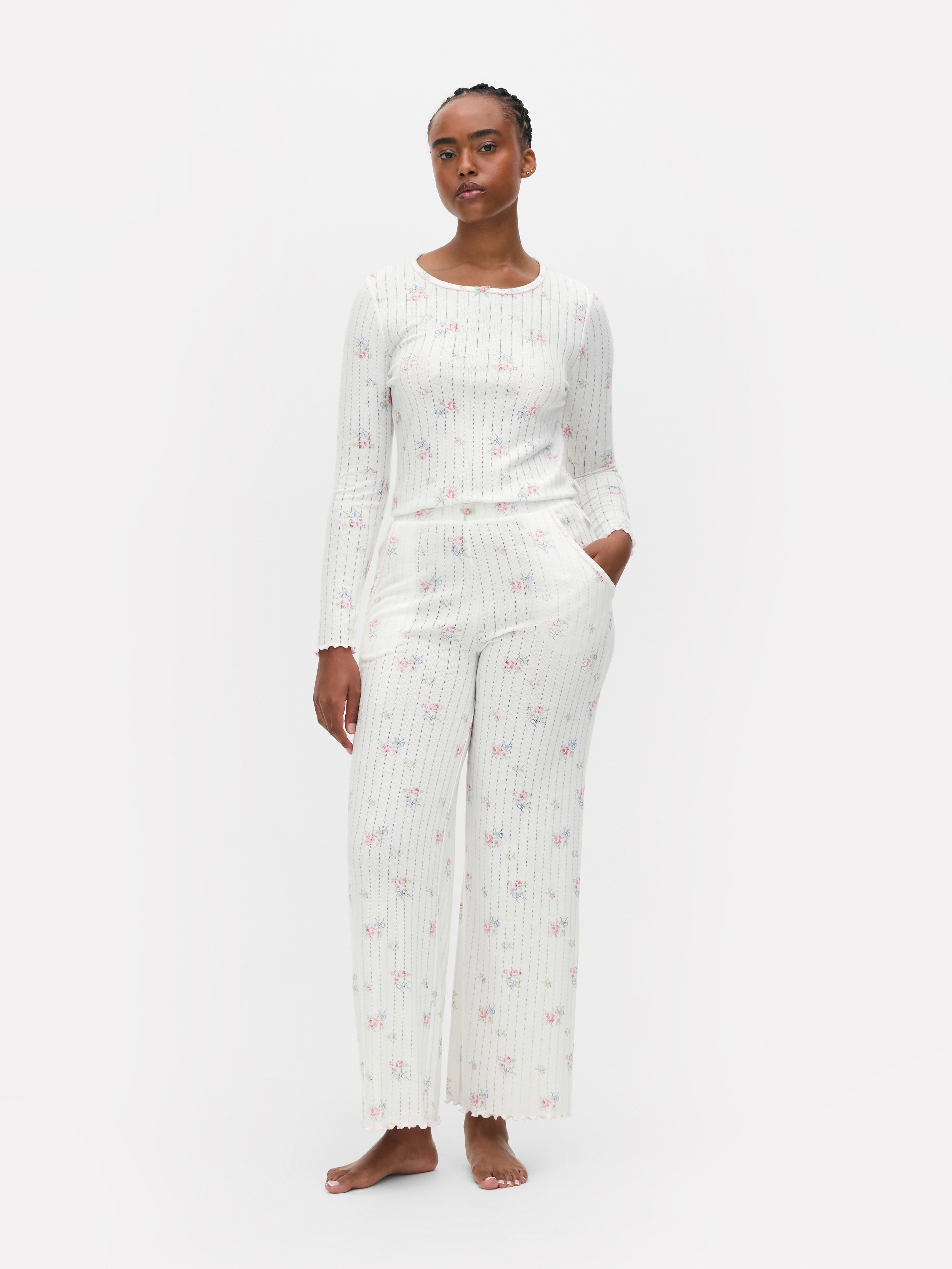 Floral Pointelle Pajama Bottoms