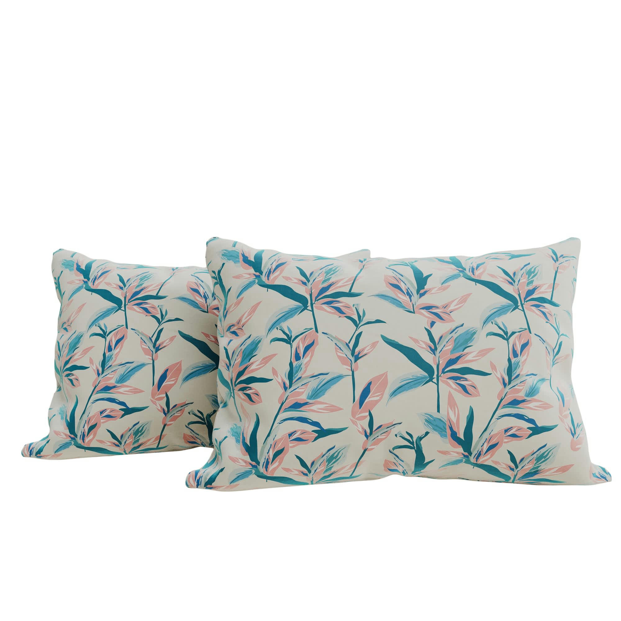 LIV - Ensemble de deux taies d'oreiller motifs satin bleu ardoise 50*70cm