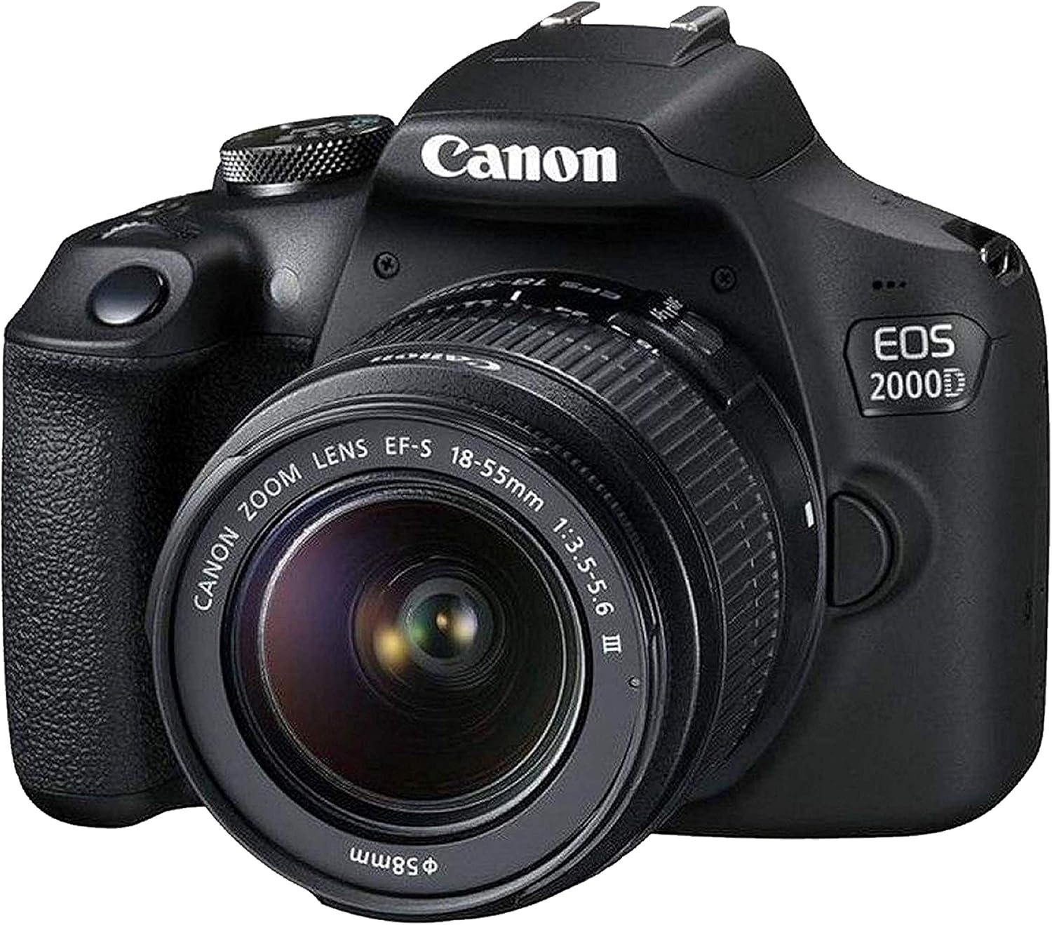 Canon EOS 2000D / Rebel T7 DSLR Camera w/EF-S 18-55mm F/3.5-5.6 Zoom Lens + 64GB Memory  LED Video Light  Case  Gripster Tripod  and More (Essential Bundle) (Renewed)