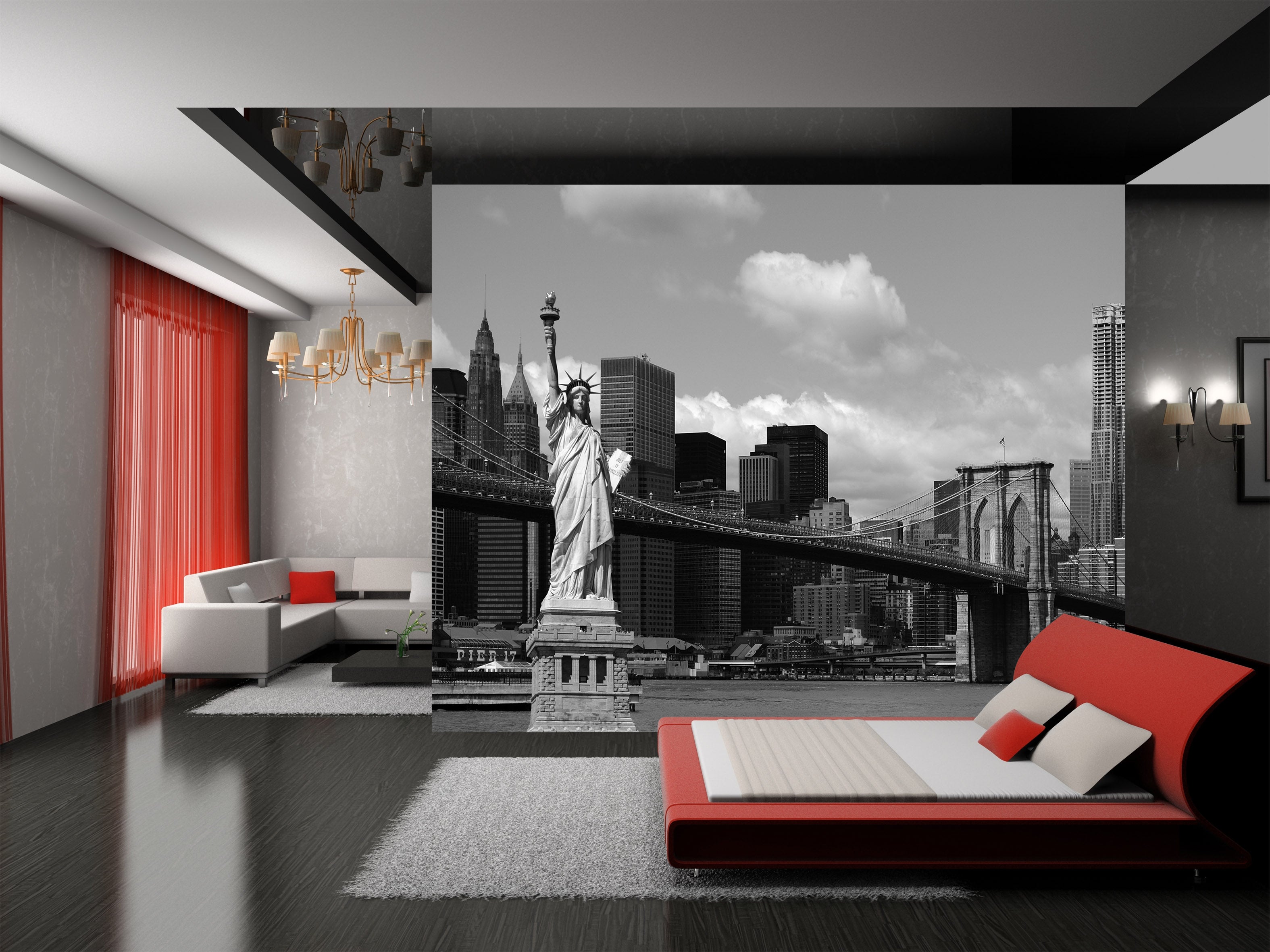 Sanders & Sanders fotobehang New york grijs - 375 x 270 cm - 600441