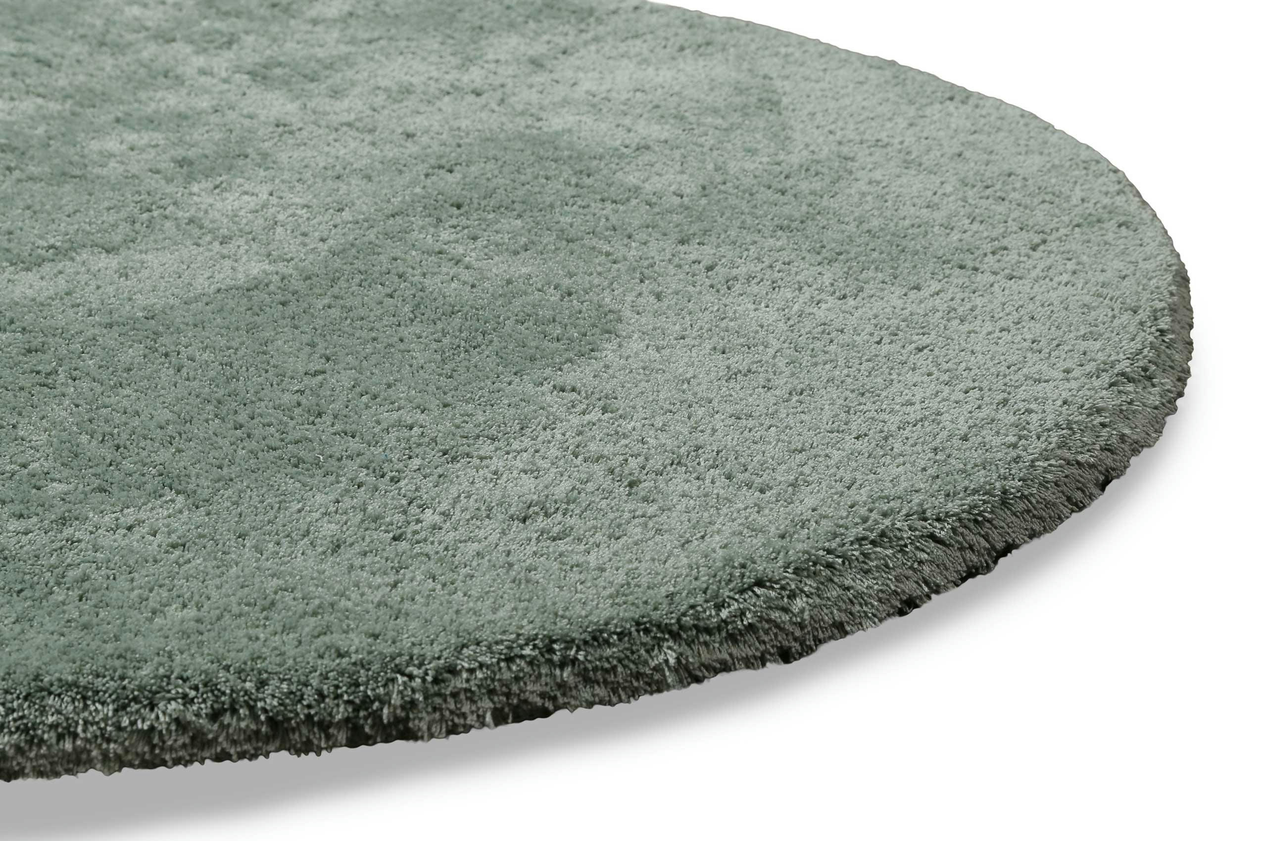 PORTO AZZURRO - Tapis de bain microfibre rond très doux uni vert sauge D90