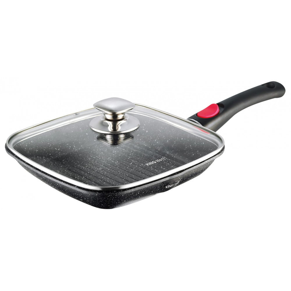 Patelnia grillowa z powłoką granitową 24cm z odpinanym uchwytem KINGHOFF