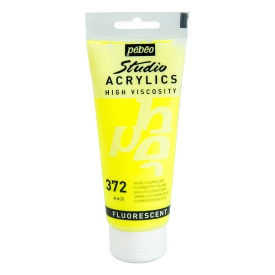 Pebeo Fluorescent Yellow Studio Acrylic Paint 100ml