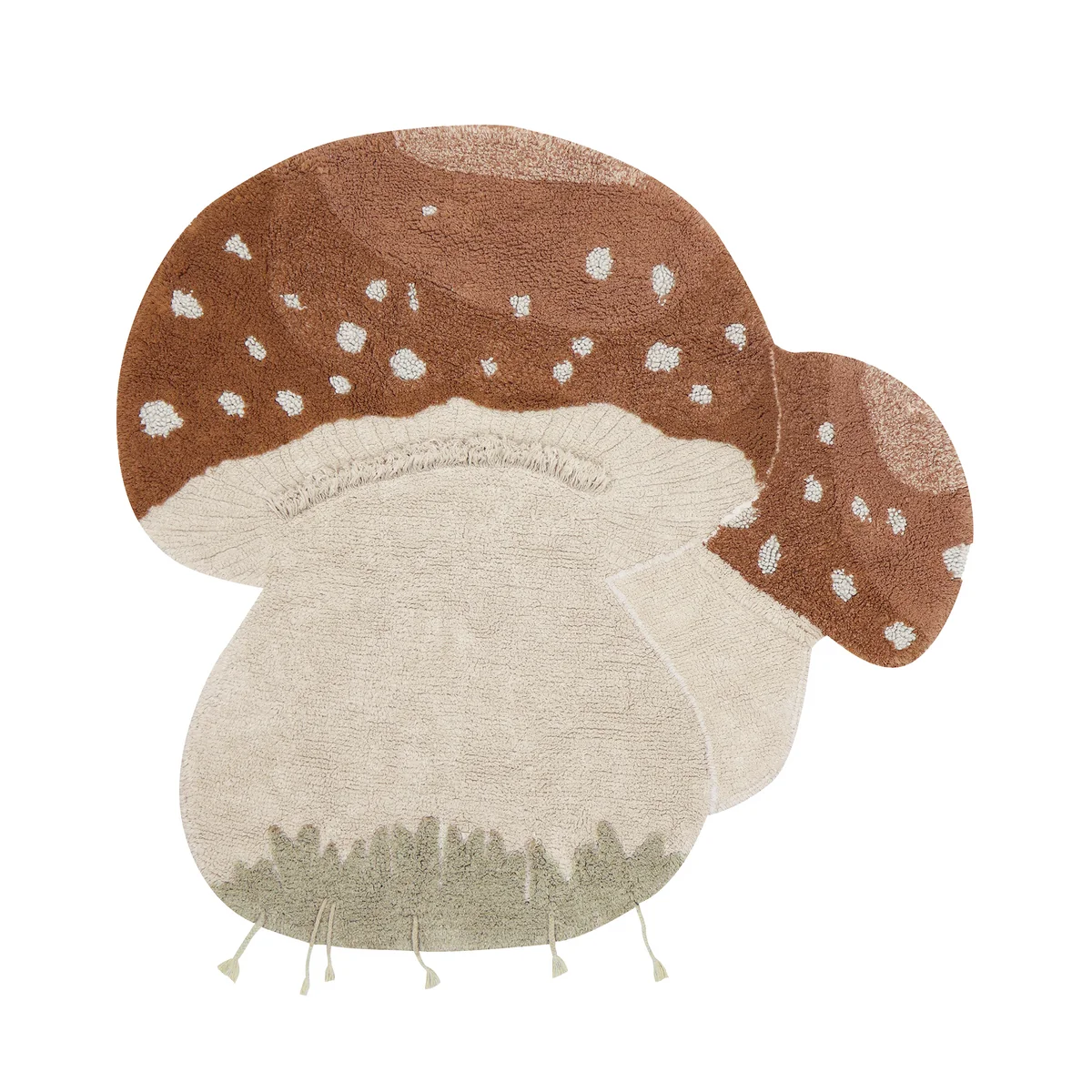Lorena Canals - Fliegenpilz Teppich, 120 x 120 cm, natur / olive / chestnut