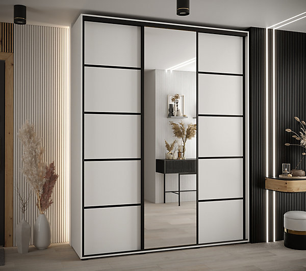 Armoire Davos 5 a portes coulissantes H. 235,2 x L. 200 x P. 45 3 portes