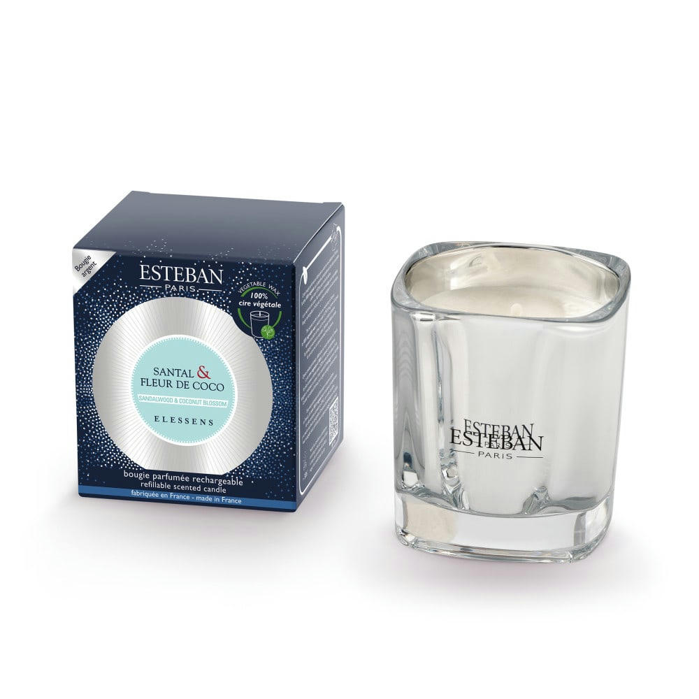 SANTAL & FLEUR DE COCO - Bougie contemporaine parfumée rechargeable