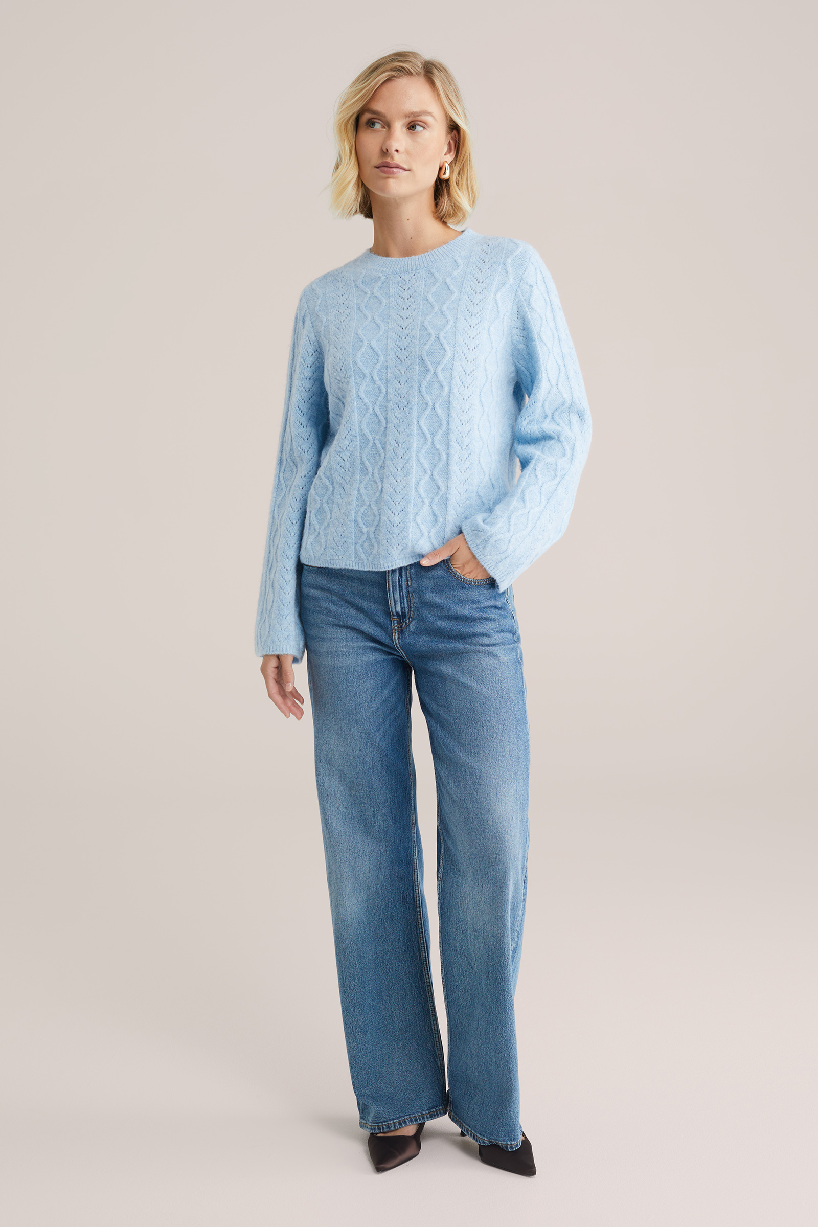 Dames gebreide trui met structuur