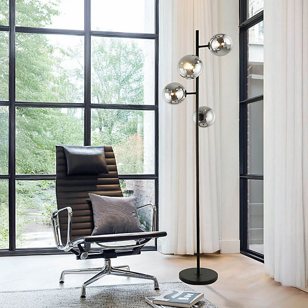 Lampadaire en verre VIOLA - Gris fumé