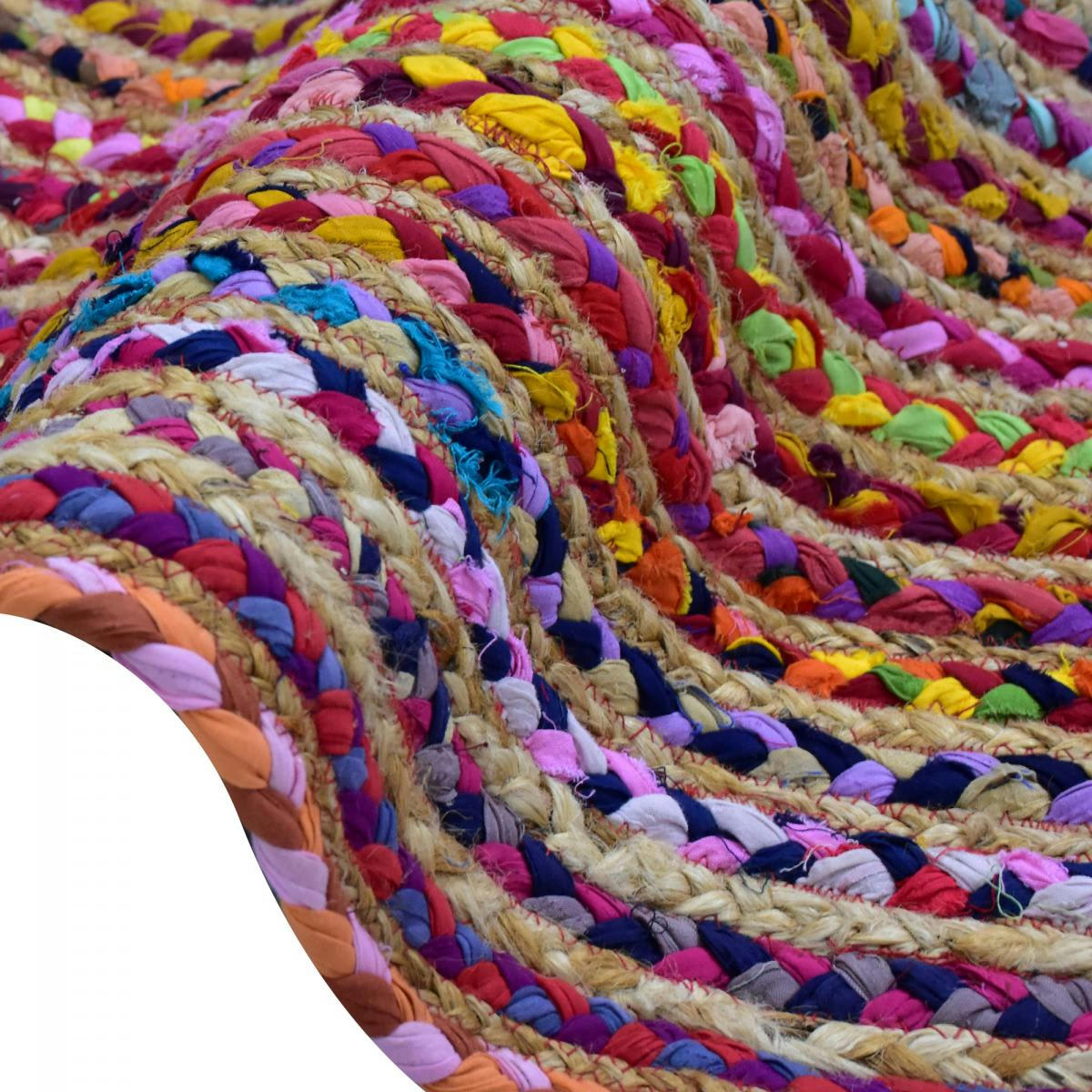 RECYCLÉ ALANA - Tapis rond multicolore 200x200 rond