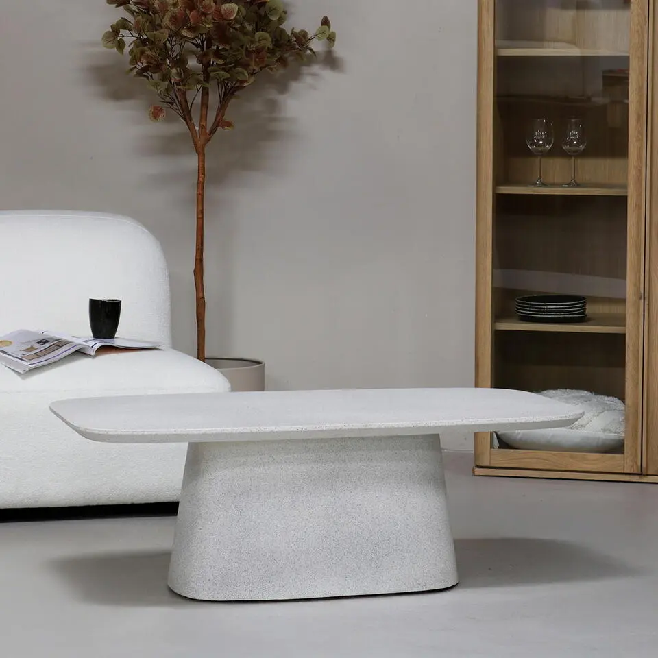 Salontafel Grijs - Terrazzo Steen - 110x60x38cm - Mina