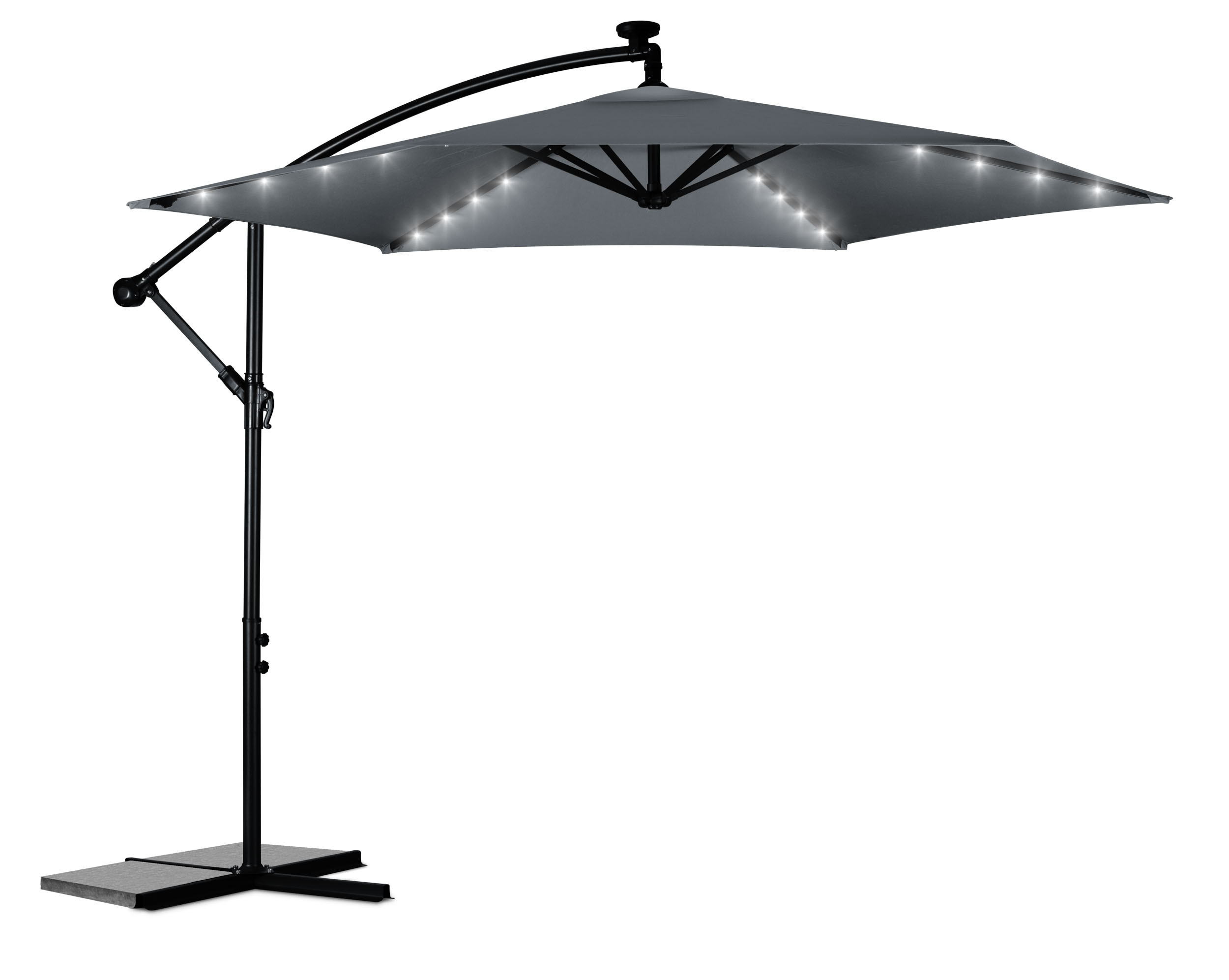 Parasol ogrodowy duży składany pokrowiec lampki led ø 350cm Plonos