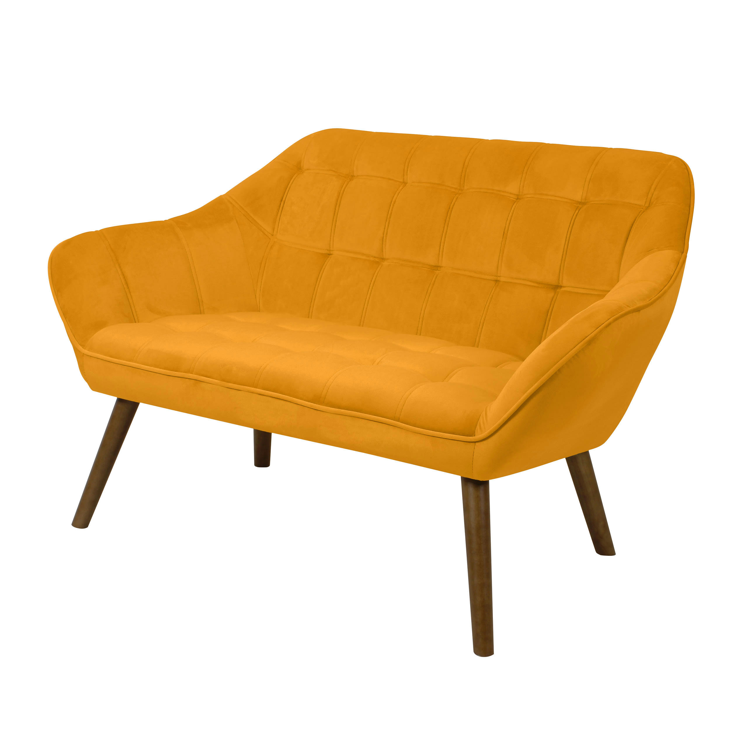 SIMBA - Canapé 2 places en velours jaune