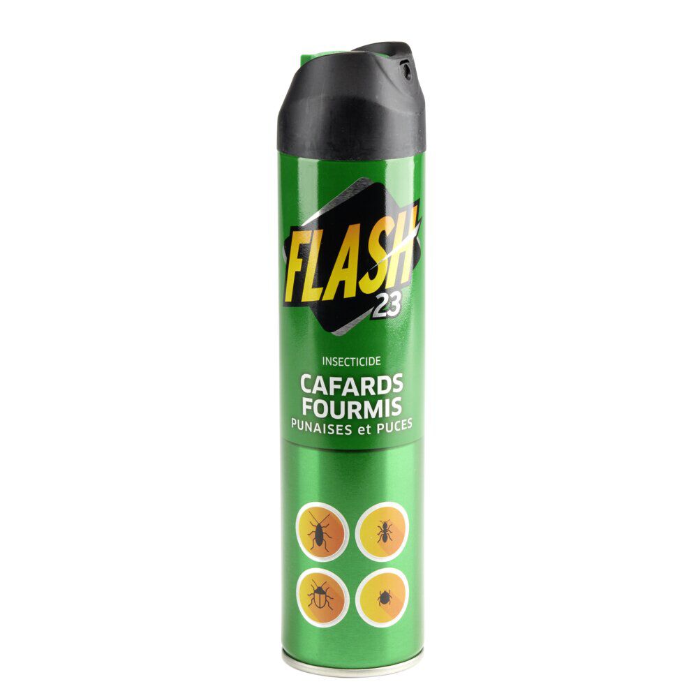 Aérosol anti rampants Flash23 cafards fourmis punaises puces 300ml