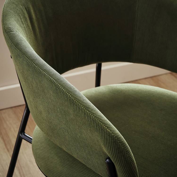 Habitat Sawyer Pair Of Fabric Dining Chair - Green