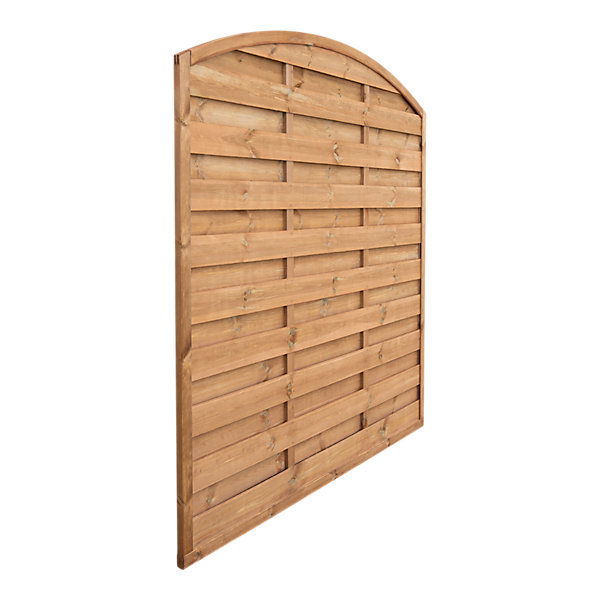 Panneau arc de clôture Arve 2 en bois traité marron ép.30 mm L. 180 x H.180 cm