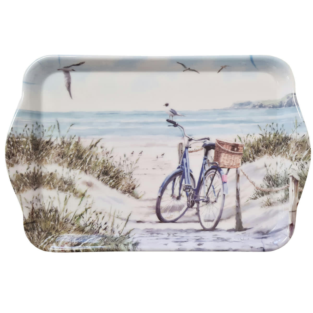 - Mini plateau rectangulaire en mélamine vélo à la plage