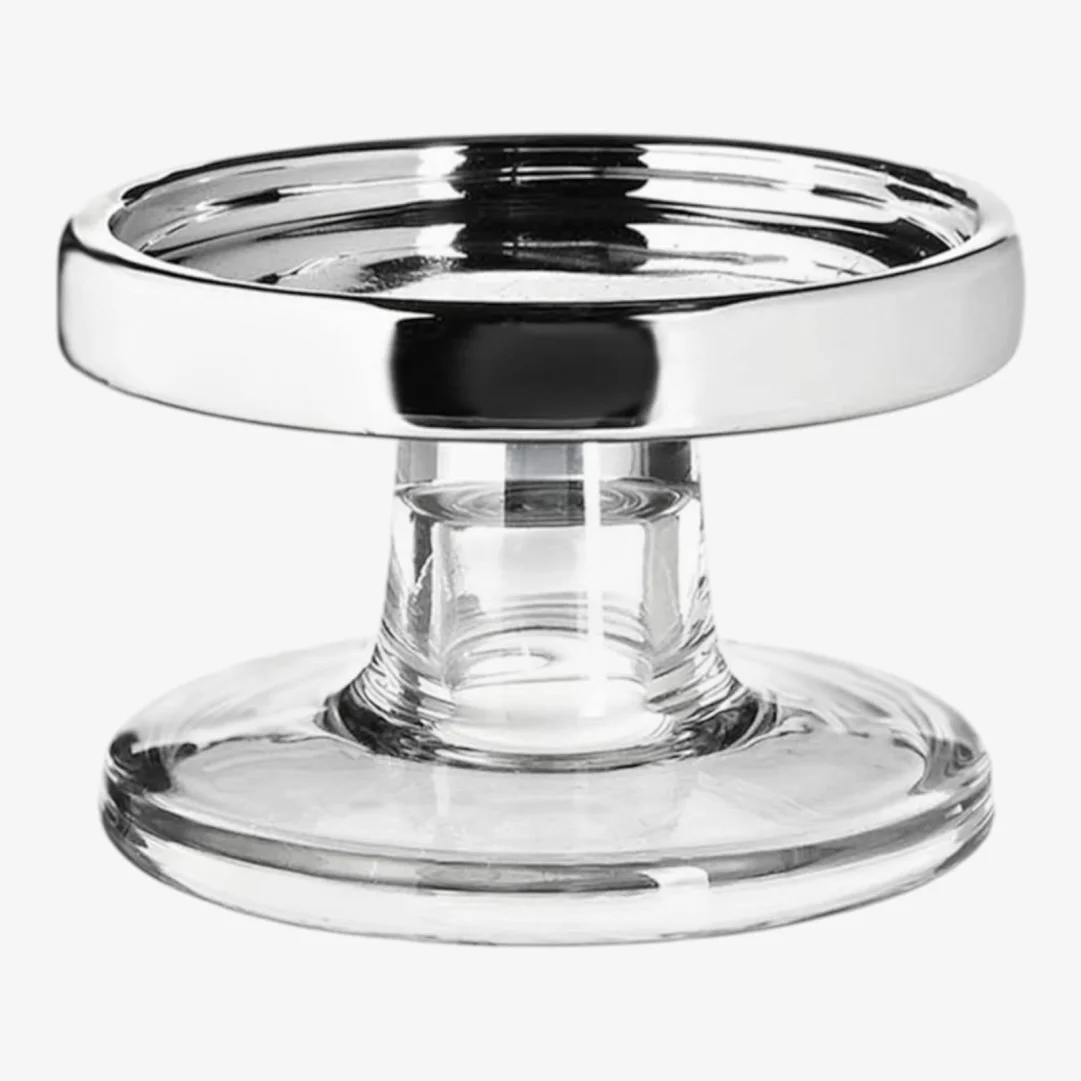 Kerzenhalter Silber, ⌀ 10 cm, H 60 mm