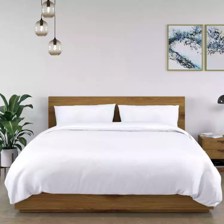Panda Bamboo White Fitted Sheet - Single