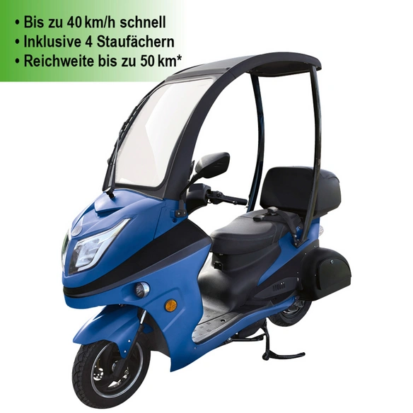 E-Roller »Lucca Duo«, max. 40 km/h, Reichweite: 50 km, blau