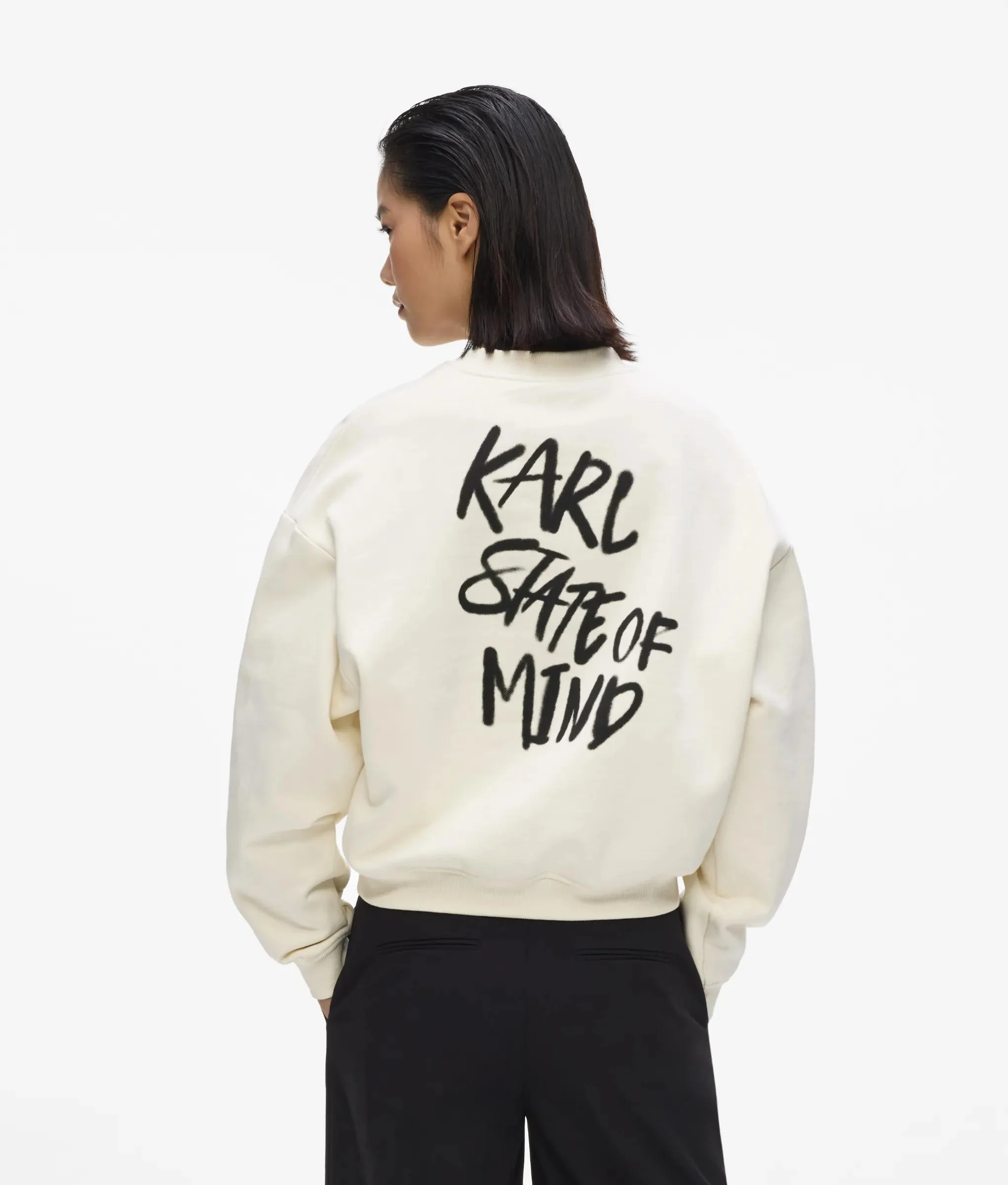 Sweat-shirt boxy avec citation Karl