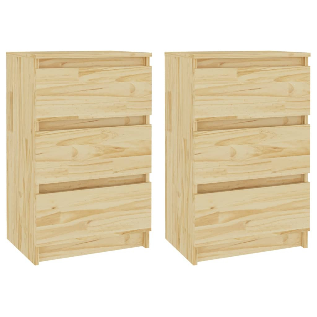 2x Szafka Nocna Stolik Komoda Brązowa z Szufladą Do Sypialni 40x29,5x64 cm