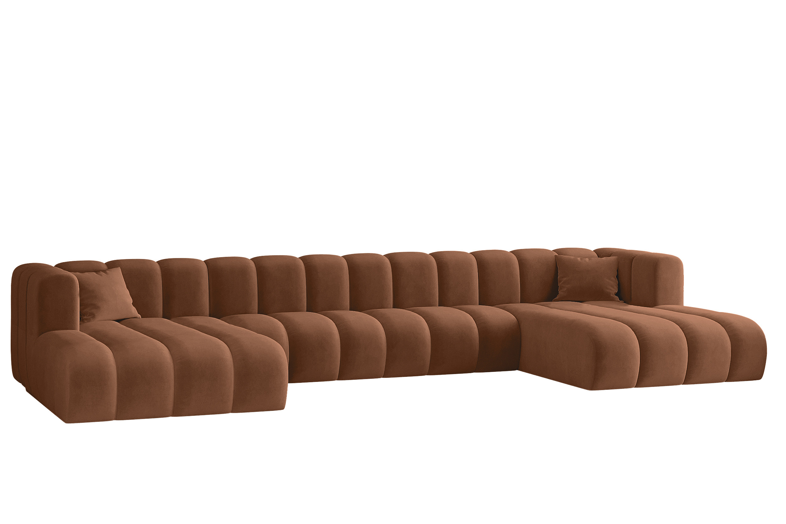 Sofa w kształcie U, Grand U XLmodułowa z tkaniny Salvador Brązowy