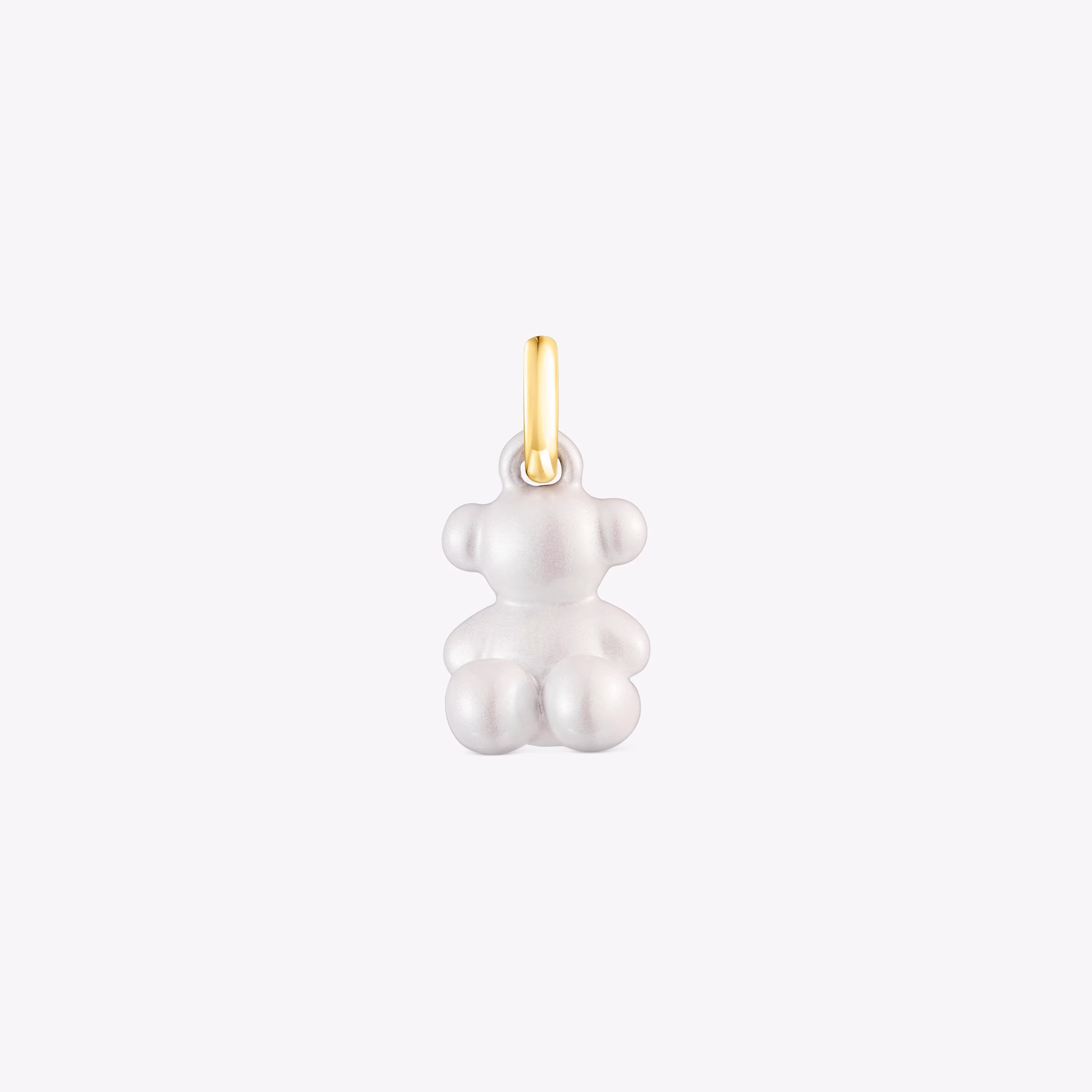 Colgante oso pequeño de acero en color blanco Bold Bear