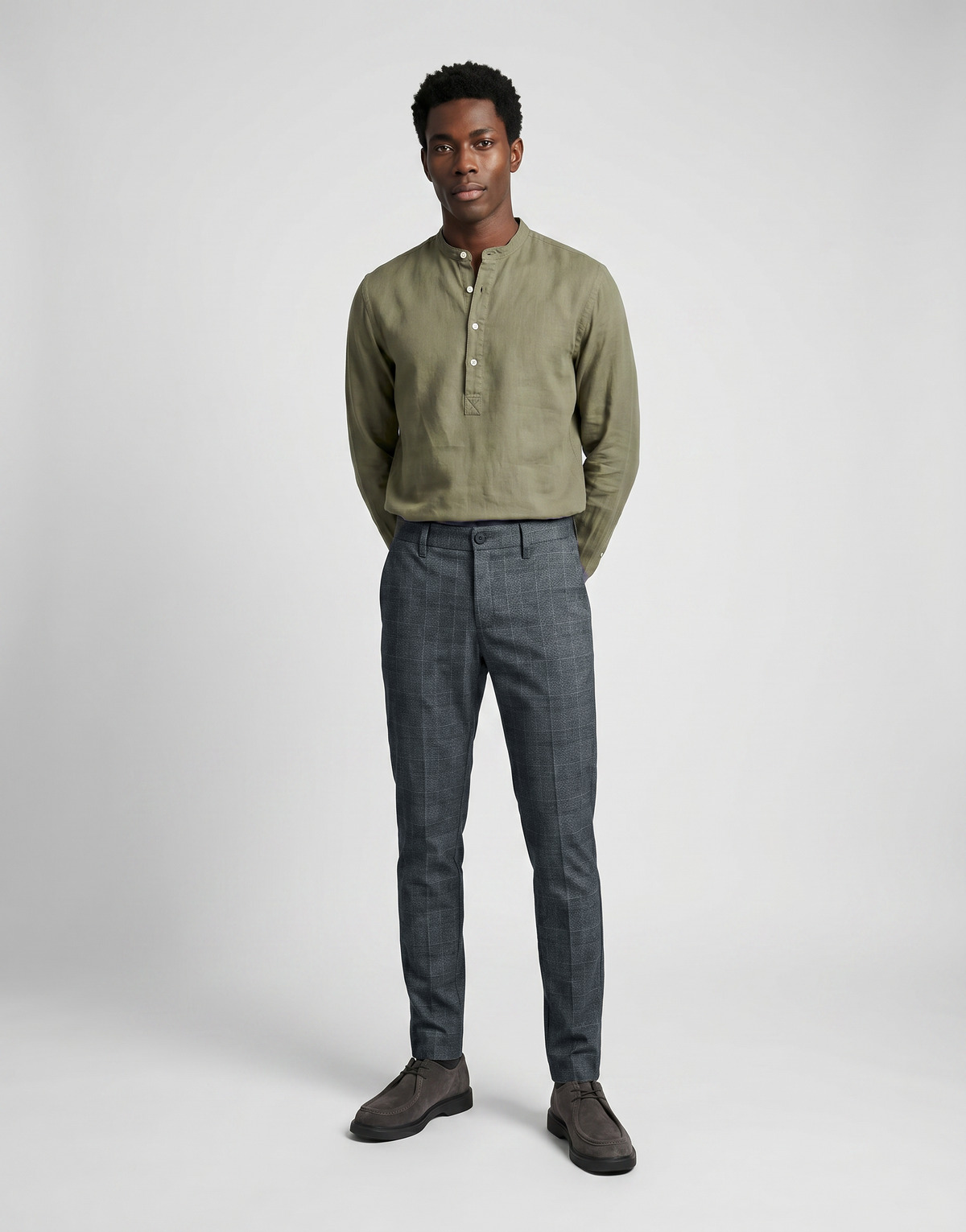 Only & Sons  - ONSMARK CHECK PANTS HY GW 9887 - Marine