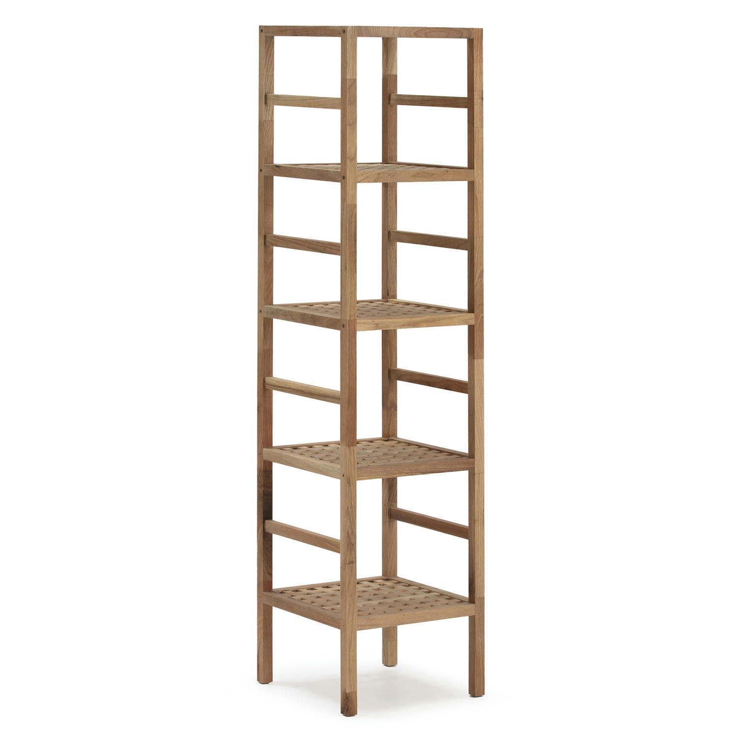 ALAM - Étagère en bois de noyer, 149,5 cm de haut avec 5 niveaux