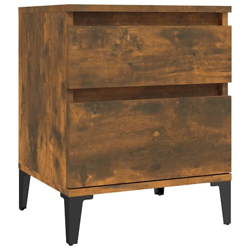 NNEVL Bedside Cabinets 2 pcs Smoked Oak 40x35x50 cm