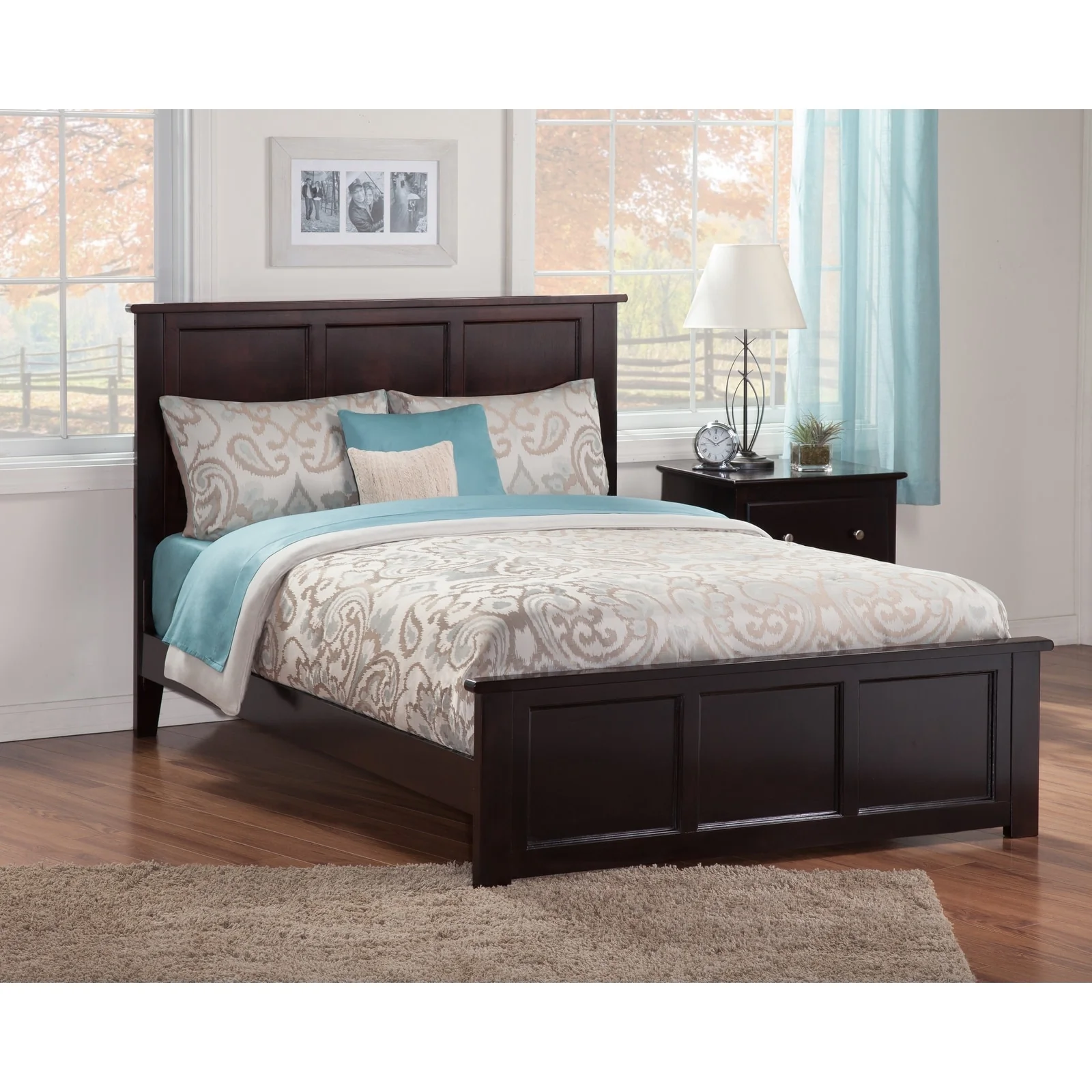 Madison Wood Low Profile Platform Bed with Matching Footboard