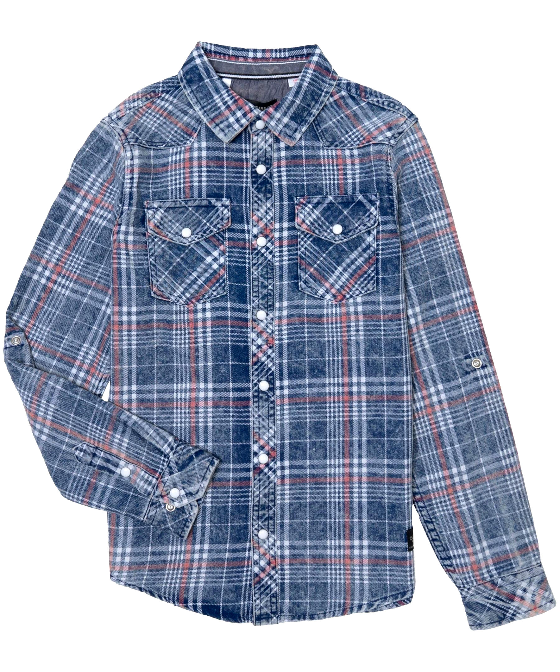 Silver Youth Unisex Long Sleeve Button Down Flannel Shirt