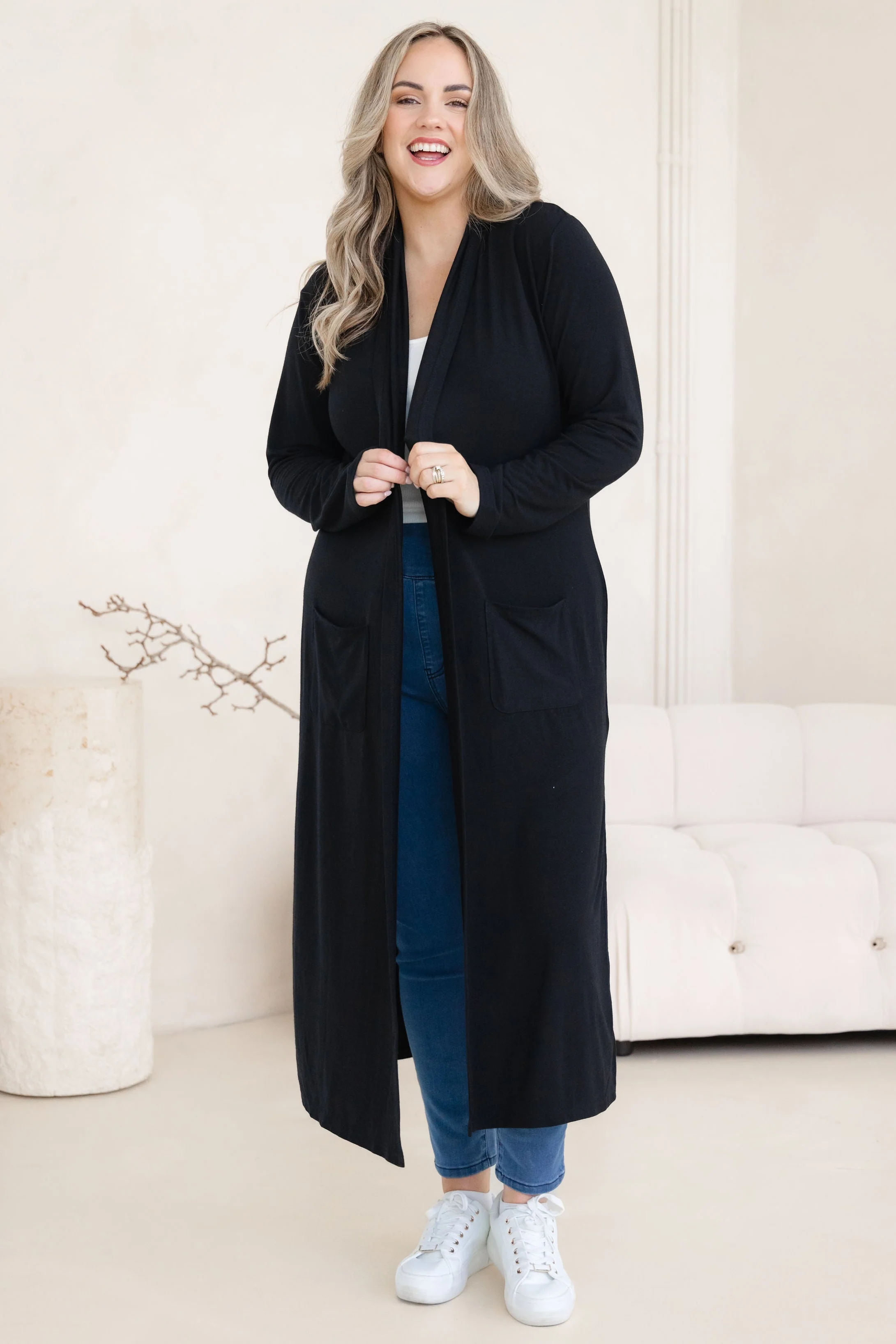 Jane Cardi Maxi Length in Black