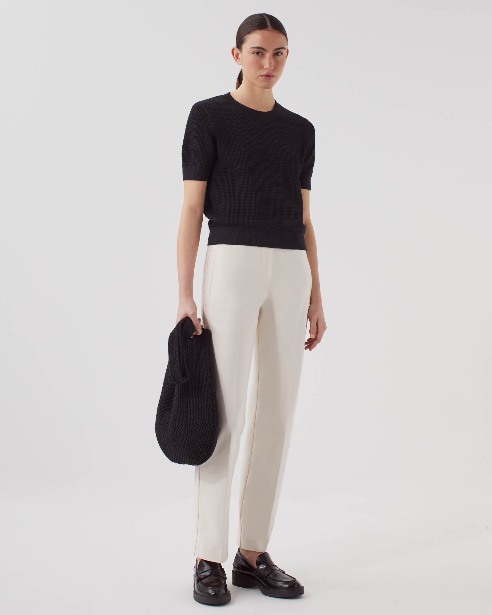 Pull à manches courtes en coton