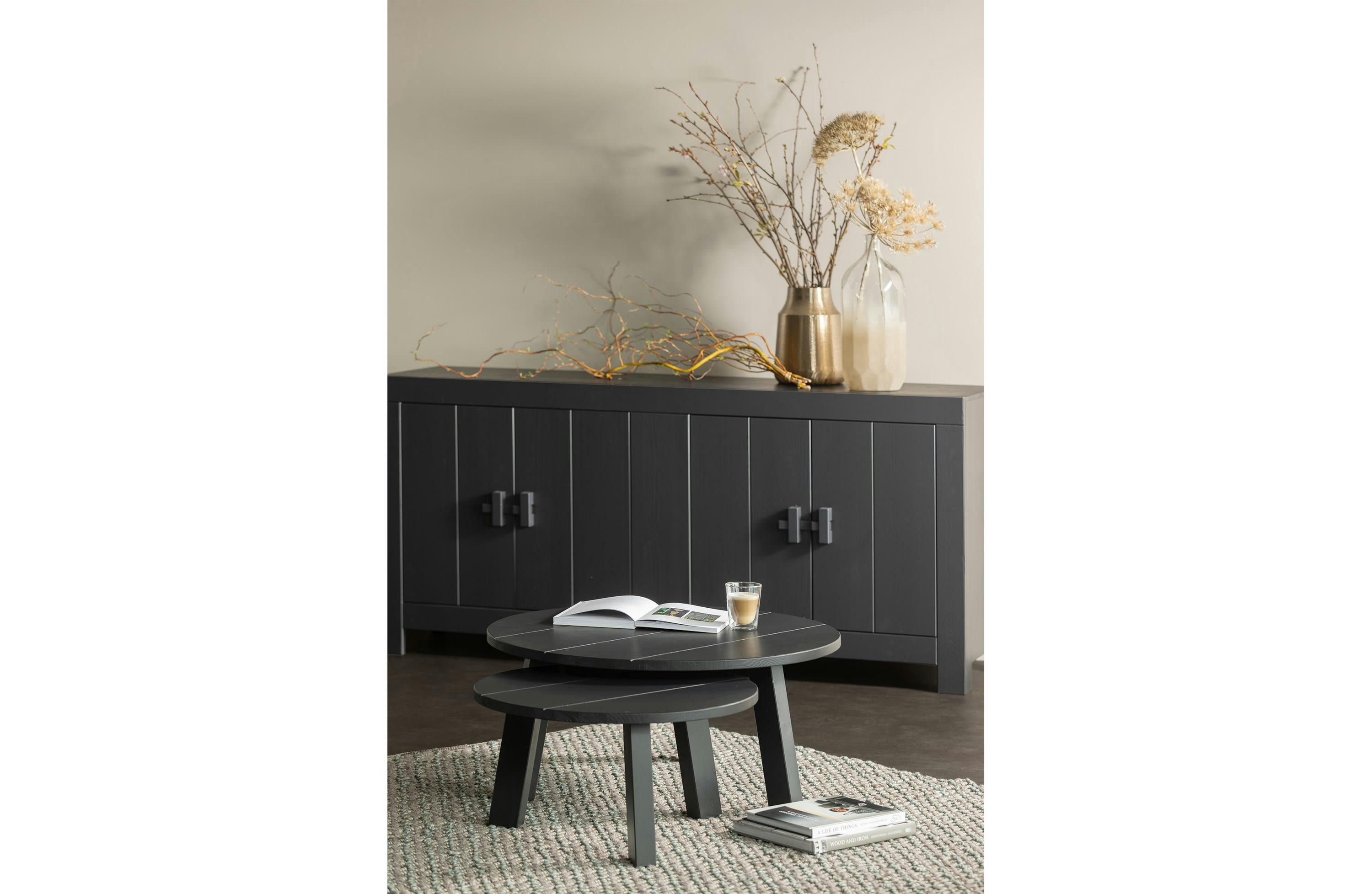 BENSON - Grande table d'appoint en bois noir