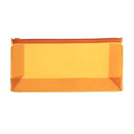 Clear Orange Pencil Case