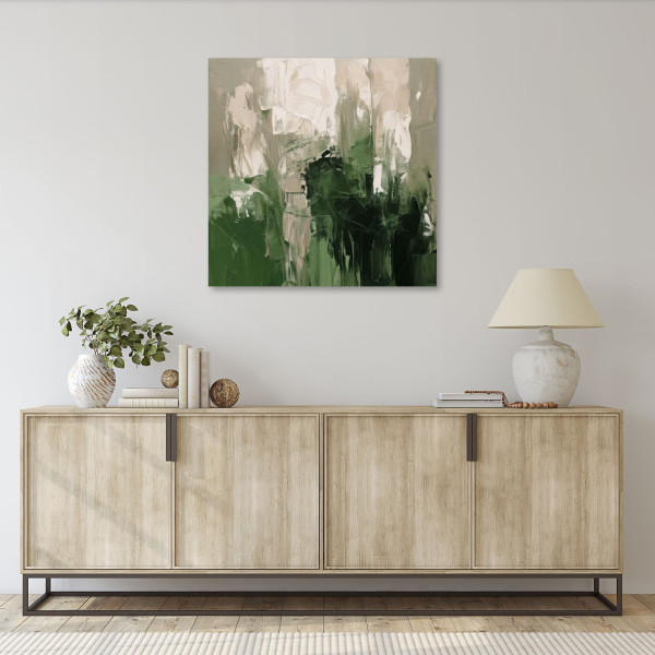 Feeby Obraz, Abstrakcja Natura Zieleń 30x30