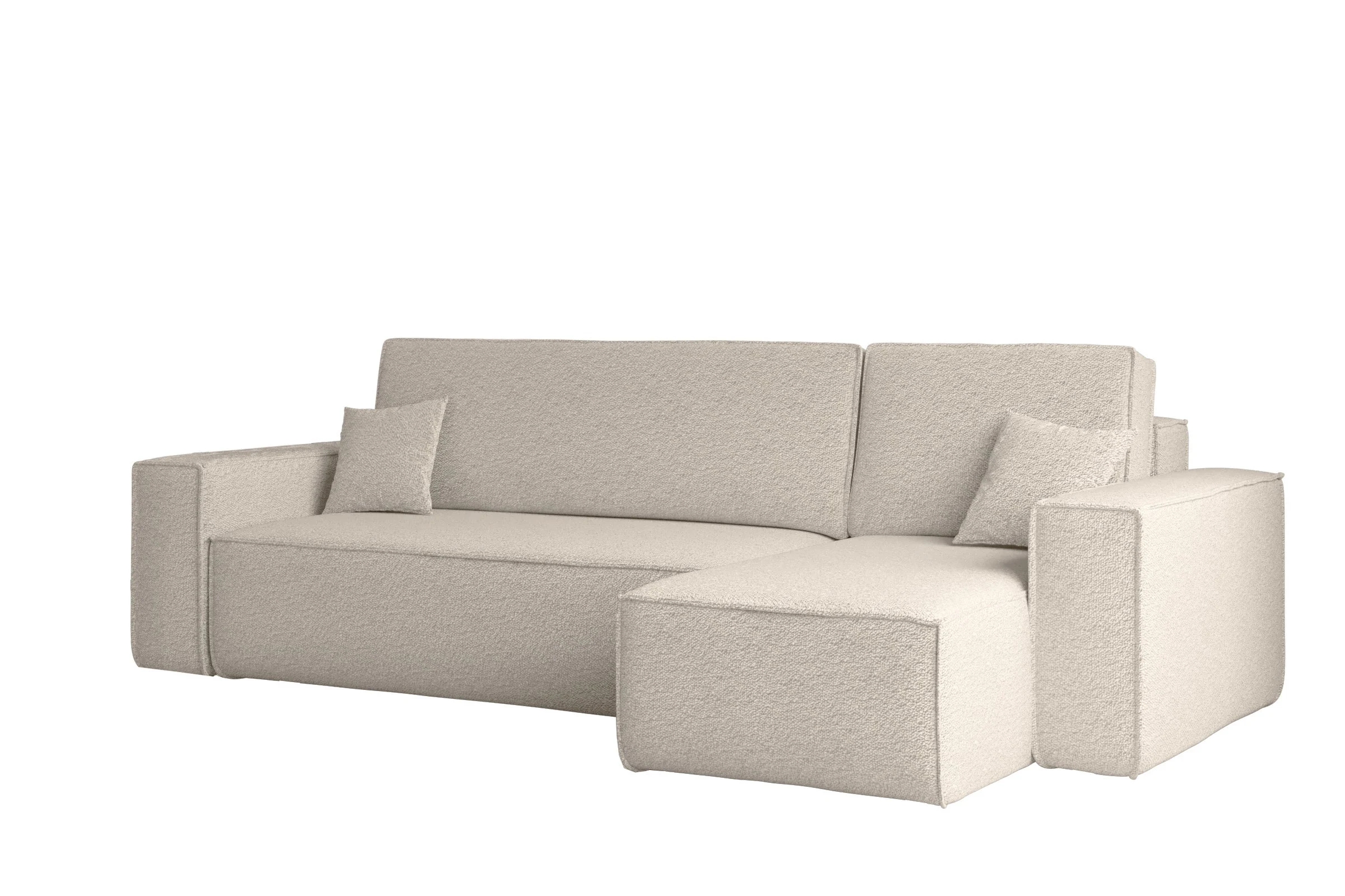 Sofa w kształcie L BEST, tkanina Abriamo, Beżowy Prawostronny