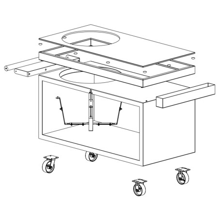 Table kamado Corten 150 PRO  Ceramic Dark - Ofyr