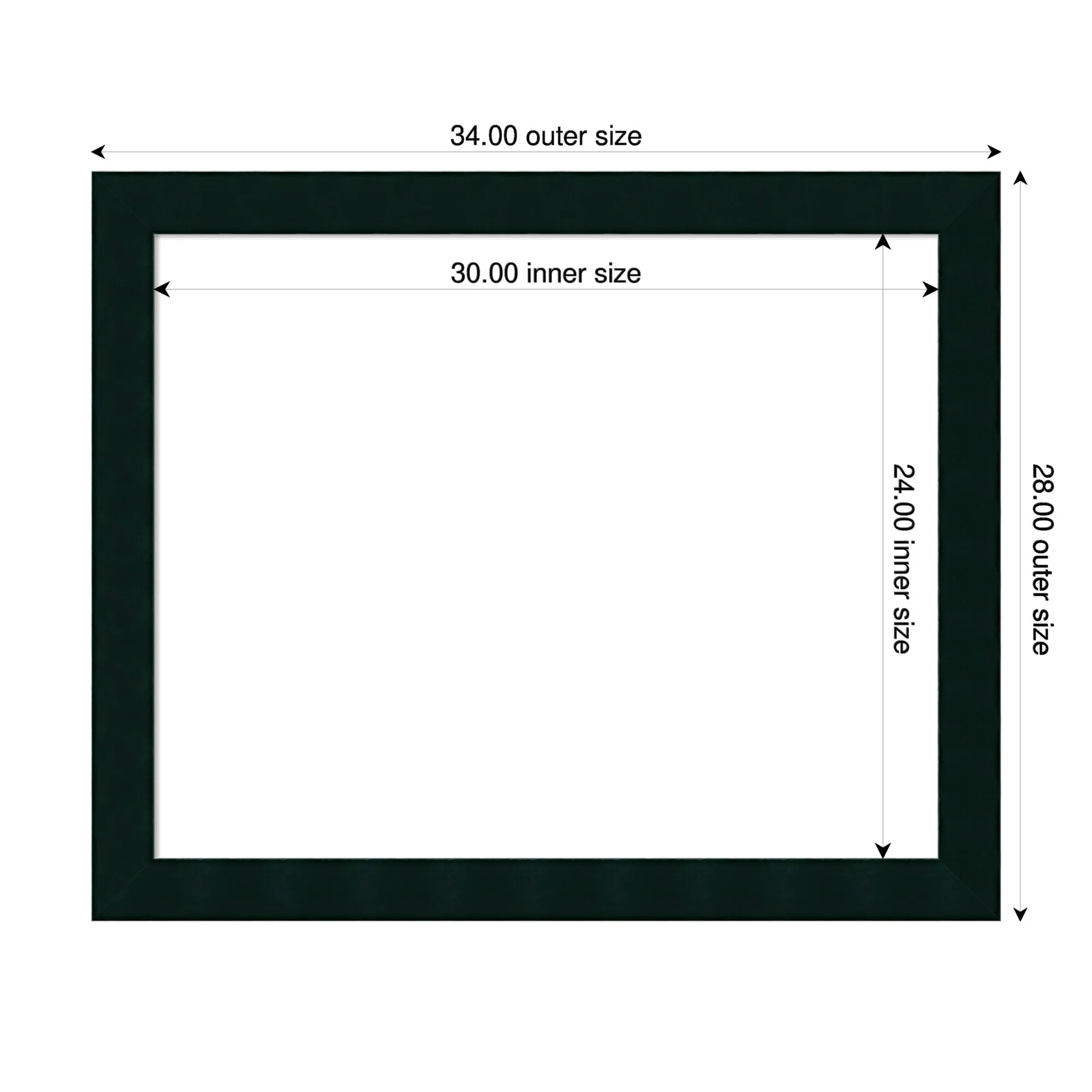 Amanti Art Tribeca Black Framed Dry Erase Magnetic Board