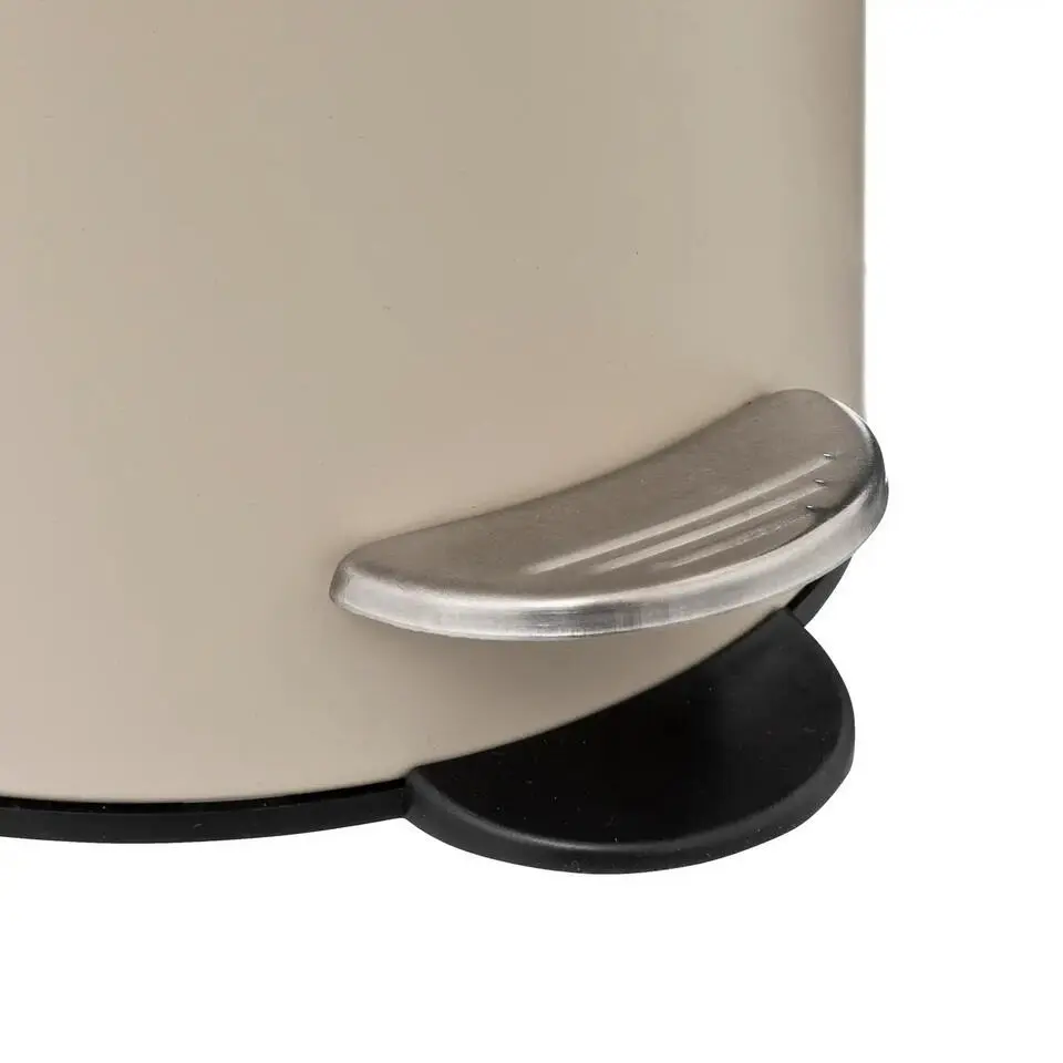 5Five kleine pedaalemmer - metaal - beige - 3L - 16 x 25 cm