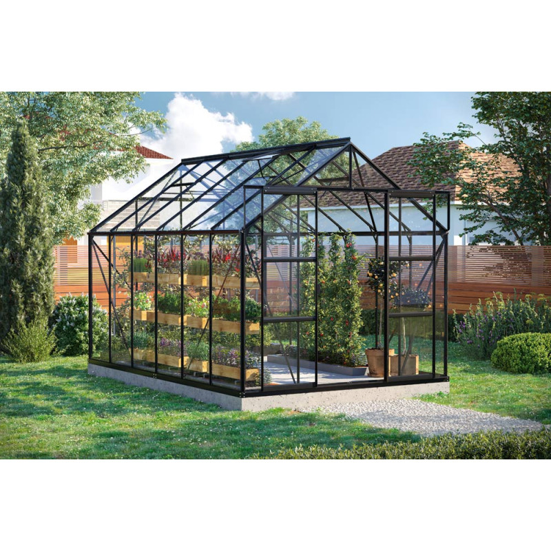 Serre en verre Uranus noire 9,9 m² VITAVIA