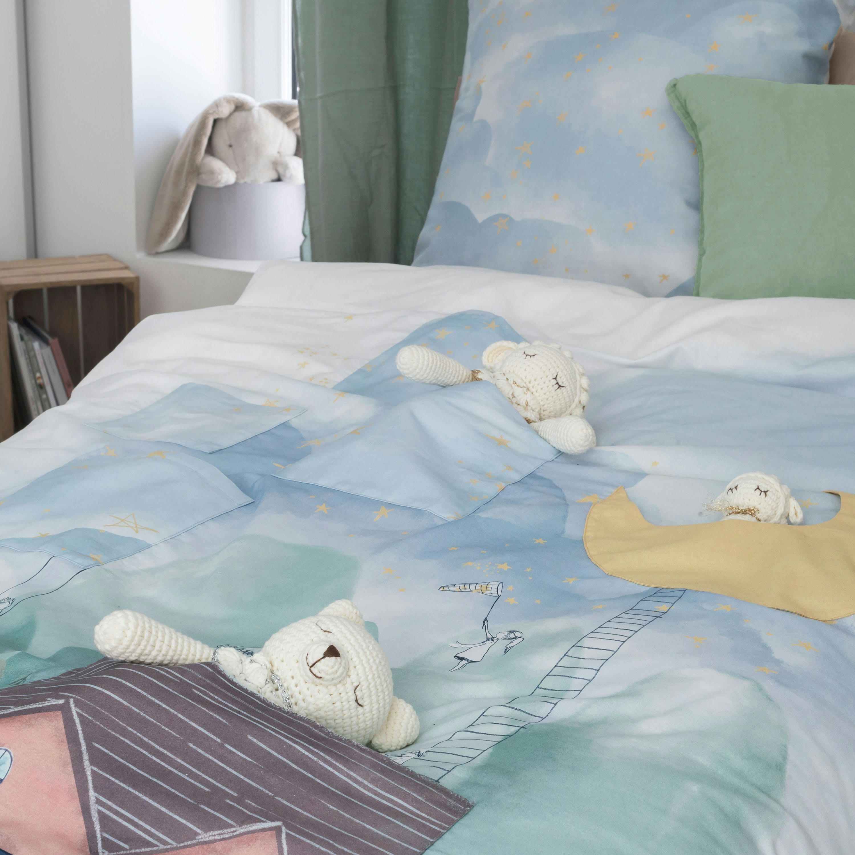 SKOG - Taie d'oreiller rectangulaire pur coton imprimé blanc 50 x 70 cm