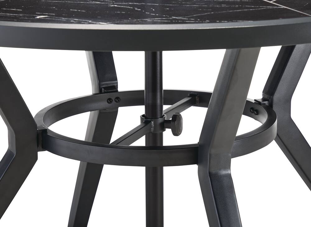 CANVAS Jasper Tile Tabletop Marble Finish Aluminum Frame Outdoor Patio Dining Table, 29-in