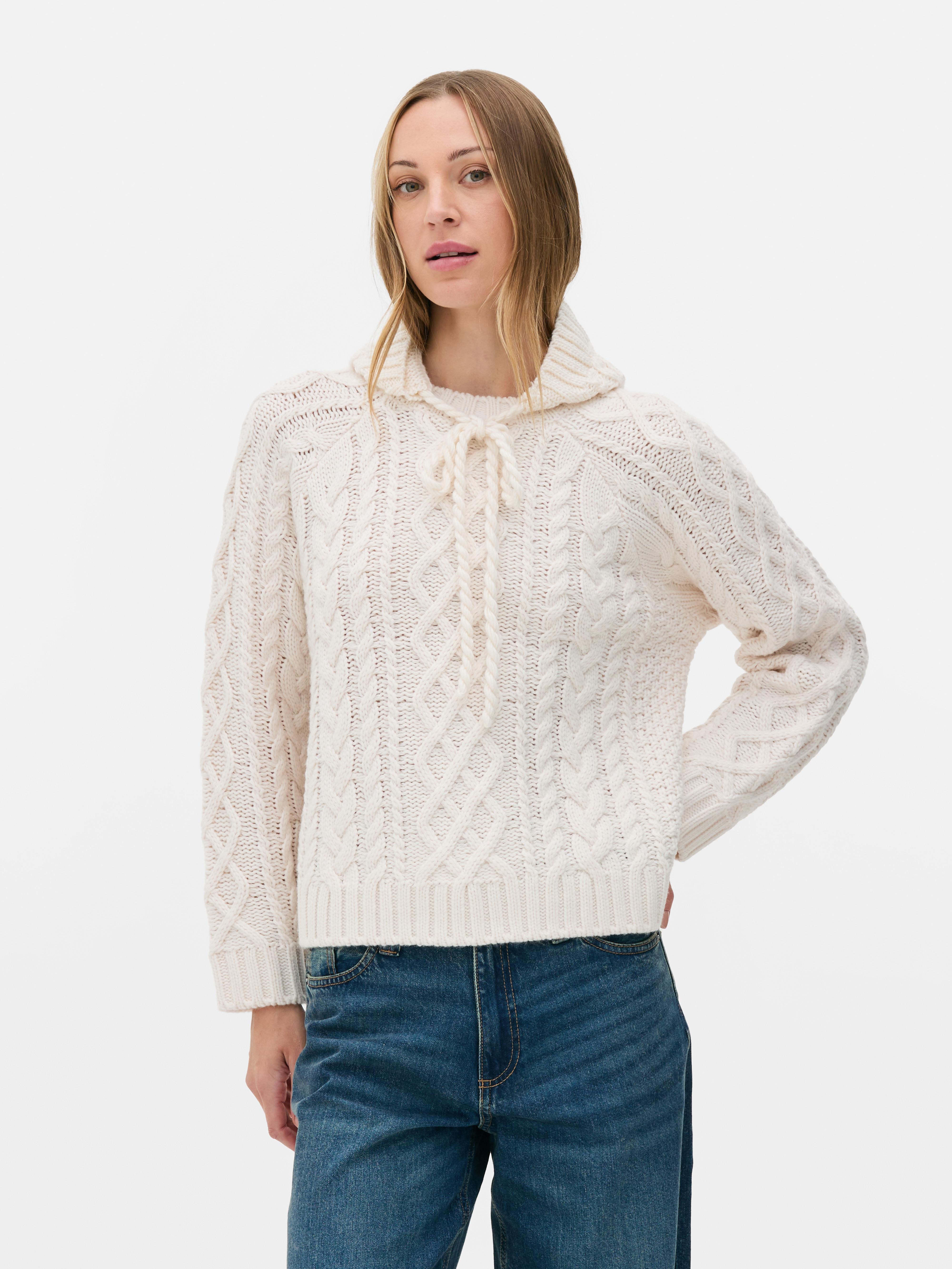 Rita Ora Oversized Cable Knit Sweater